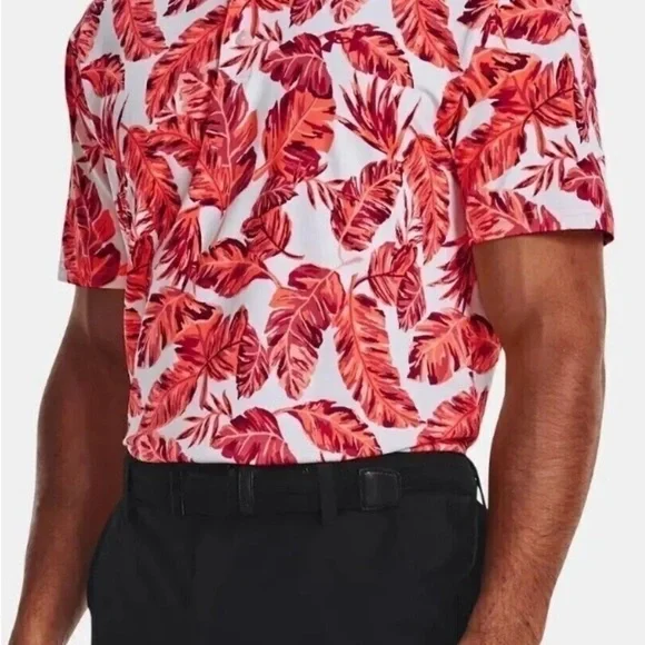 Under Armour Mens Golf Polo New Leaf Floral Pattern 1327037 142 Size Medium - Picture 6 of 7